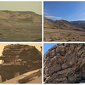 Verblüffend ähnlich: die Landschaft auf dem Mars (li.) und in der armenischen Wüste (re.).